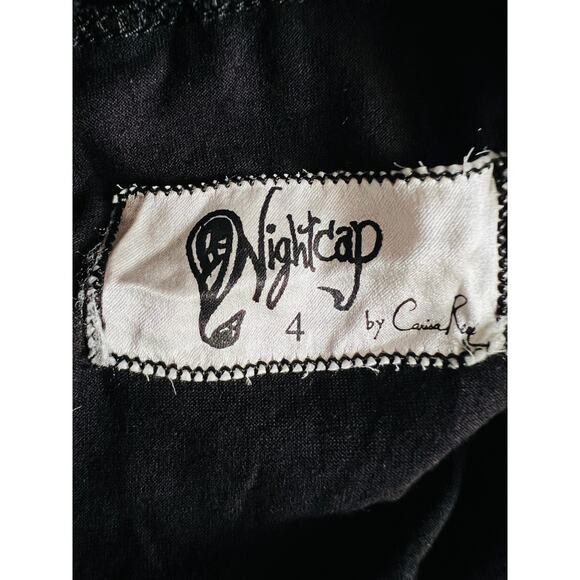 Nightcap Dixie Black and Metallic Silver Lace Sleeveless Knee High Dress Size 4 - Picture 10 of 12